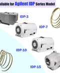 Tip Seal Replacement Kit For IDP 3 Dry Scroll Pump Yellow Two Piece Set with various pump models displayed.