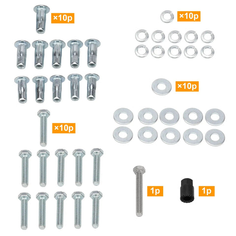 Solid 5/16 Inch Blind Fasteners Kit For Weather Guard Truck Tool Box Installation Includes Ten Pieces With Tool Perfect Bolt Nuts For Sheet Metal And Plastic Jobs, assorted bolts, washers, and tool