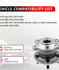 Rear Wheel Bearing and Hub Assembly With ABS for 2013 2019 Ford Escape and 2015 2019 Lincoln MKC Reserve Select or Black Label