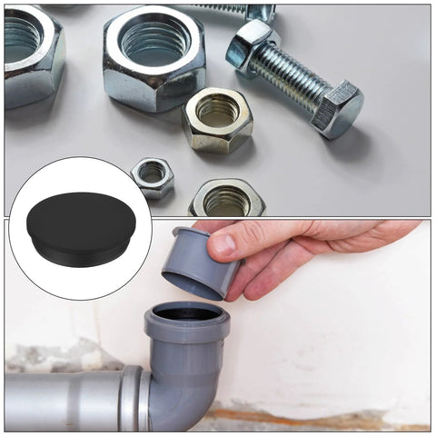 High Temp Silicone T Shaped Stopper Plug For Coating And Plating Waterproof Sealing Hole Plugs For Pipes, Black, OD 70mm