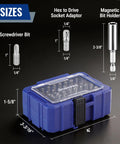 Ultimate 32-Piece Security Bit Set With Tamper Proof Torx Driver Tools, Heavy Duty Hex U-Type Tri-Wing Clutch Bits Made From Heat Treated Cr-V Steel With Magnetic Holder Case, blue case shown