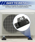 8 Pack Rubber Vibration Isolator Mounting Brackets For Outdoor Mini Split AC Condenser Heavy Duty Anti Vibration Mounts Stable Outdoor Unit Support Screws Not Included beneath condenser unit.