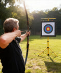 Heavy Duty Beefed Up Archery Target Stand For Backyard Practice With Compound And Recurve Bows Adjustable Height And Stable Base