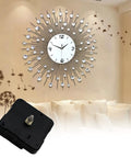 Clock Mechanism Replacement 13mm Shaft Quartz Movement for DIY Wall Clocks Silent Sweep, shown with decorative clock