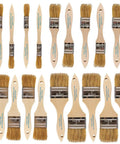 Chip Brush Set 24 Pack With Natural China Bristle And Durable Wood Handles For Art And Craft DIY Projects, multiple brush sizes