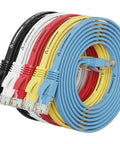 Cat6 Ethernet Cable 5 Ft Flat Patch Cables Pack Of 5 Lightning Fast Gigabit LAN Cable With Snagless RJ45 Connectors multicolored