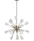 Stardust Crystal Mini Pendant Light With 18.25 Inch Diameter And Trapezoidal Crystals On Stems Includes 4 Inch 6 Inch And 12 Inch Stem Sets