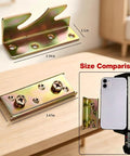 Heavy Duty Bed Rail Brackets With Mounting Screws Built Tough Rock Solid Galvanized Steel Hardware Bed Frame Repair Kit showing size comparison next to phone.