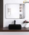 Matte Black Rectangle Vessel Sink 19 By 15 Inch Above Counter Bathroom Sink Porcelain Ceramic Small Bowl For Bathrooms
