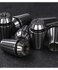 Get A Durable Spring Collet Set With Multiple Sizes Like Er8 And Er11 For Precision Work, high quality steel collets grouped together.