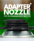 Adapter nozzle for expandable polyurethane spray foam insulation fits to standard foam guns for easy application.