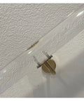 Custom Clear Acrylic Handrail Kit For Staircases Wall Mounted Non Slip Safety Railing With Heavy Duty Iron Brackets No Sweat Install Top Shelf Lucite Build Quality, close-up of clear acrylic rail with gold bracket.