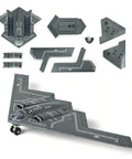 Components of One To Two Hundred Scale B Two Spirit Stealth Bomber Model Kit With Movable Landing Gear For Collectors And Display