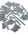 Fifty Pack Stainless Steel Hex Socket Set Screws One Quarter Twenty By Three Quarter Inch Length With Allen Head And One Eighth Inch Allen Wrench Included Built Tough For Heavy Duty Machinery And Everyday Projects