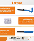 320 Piece Helicoil Thread Repair Kit With Metric And SAE Thread Restorer Set installation tool, threaded inserts, buster pin tool.