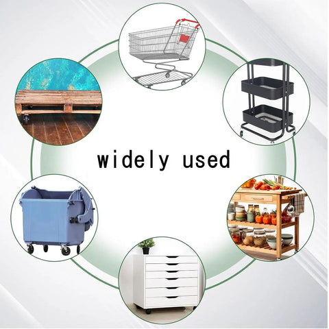 Five Piece Rollerblade Caster Wheels Featuring Smooth Tpe Rubber Rollers for various uses including carts, bins, and furniture.