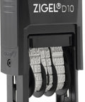 Top Tier Self Inking Date Stamp With Smooth Rotating Wheels And Refillable Red Ink Pad Built Tough, side view showcasing rotating wheels.