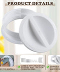 Dual Size Wall Mount Connector for Portable AC Exhaust Hose with silicone cushion ring, screws, and wall plugs.