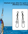 200 Pack Heavy Duty Fishing Snap Swivels Set With Dual Rolling Swivels For Ultra Smooth Spin And Anti Tangle Performance Type B Carbon Steel Lure Connectors Perfect For Freshwater And Saltwater Tackle, snap swivel on lure