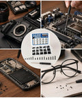 Heavy Duty Laptop And PC Screw Kit With 450 Pieces In 15 Common Sizes Including M2 M2.5 And M3 Flat Heads built tough carbon steel, flat head screws and tools visible.