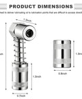 90 Degree Right Angle Grease Gun Coupler Adapter With Non Slip Grip And Sleeve for tight spaces, zinc plated dimensions