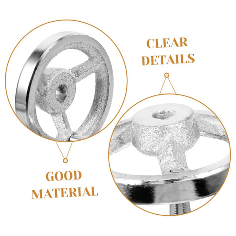 Detailed view of Heavy Duty Cast Iron Handwheel With Chrome Plated Crank Handle For Lathe And Milling Machines highlighting material