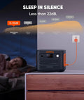 Explorer 1000 V2 Portable Power Station 1070Wh LiFePO4 Battery, beside sleeping person, highlighting quiet operation