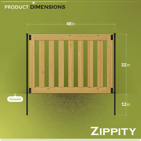No Dig Newberry Wood Fence Kit Two Panels 32 Inch High By 48 Inch Wide Perfect For Small Dogs And Decorative Garden Border Fence For Yard Deck Or Patio With Easy Setup