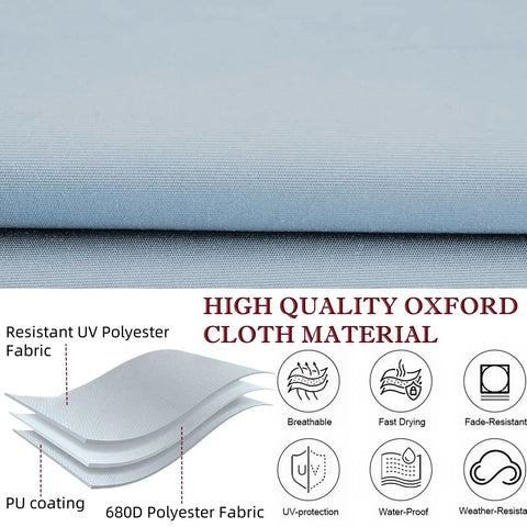Close-up of heavy duty porch swing seat cover replacement fabric showing 680D thickened waterproof Oxford layers and features.