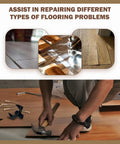 Floor Squeak Fix Kit for Under Carpet Wood Floors, Squeak No More System with tools and screws in DIY hardwood repair