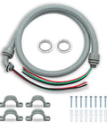 Power Whip Assembly Kit Half Inch By Six Foot Non Metallic Liquid Tight Flexible Electrical Conduit With Ten AWG Copper Wire