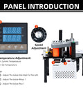 Portable Edge Banding Machine For Straight And Curved Edges With Double Sided Glue Coating Adjustable Speed 110V control panel