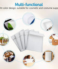 100 Pack Bubble Envelope Mailers 15x18 Inches Plus 4cm Self Seal Waterproof Packaging Bags with multi-functional uses shown