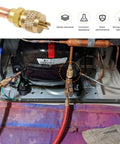 Ten Pack Service Access Valve For Refrigeration And Air Conditioning Systems, 1/4 SAE to 1/4 OD copper tube in use on AC system