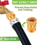 Brass Garden Hose Swivel Adapter 3/4 GHT 360 Degree No Kink Connector, heavy duty brass fitting on garden hose