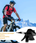 Cyclist with Left Hand 3 Speed Bike Shifter SL-M315, lightweight aluminum build, thumb gear shifter for mountain bikes shown.