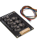 8S Inductive Balancer For Lithium Battery Packs Featuring A 1.2 Amp Chip, black circuit board with cables for balancing lithium cells.