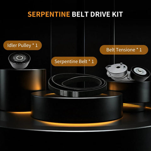 Must Have Drive Belt Tensioner Kit With Serpentine Belt And Idler Pulley To Fix That Rattling Sound, Perfect For Ram 1500 And Classic Models From 2013 To 2022 V8 5.7L Ohv Engine Only Replaces 38323. Serpentine belt drive kit with tensioner, idler pulley, and belt