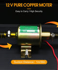 12V pure copper motor part of Portable 12V Fuel Transfer Pump Kit With 30 GPH Flow For Cars Boats And Heavy Equipment