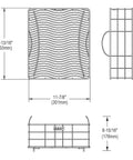 Diagram of Stainless Steel Rinsing Basket For Custom Fit Sinks With Protective Feet, Corrosion Resistant Build, Removable Dish Rack