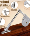 Two Pack Soft Close Hinges for Toy Boxes Zinc Alloy Lid Support Kit mounted on wooden surface showing strength and detail