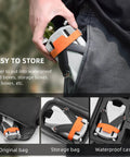 Propeller Holder And Strap Guard Stabilizer for Mini 3 and Mini 3 Pro Drones in orange, shown in various storage bags.