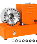 Pro Grade Electric Hydraulic Hose Crimping Machine With Eight Heavy Duty Dies, portable and garage-ready equipment.