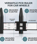 Universal Wheel Bolt Pattern Gauge For 4 5 6 8 Lug Wheels with inch and metric readings, measuring tool for car wheel fitment.