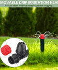 80 Pack Drip Irrigation Emitters With Adjustable 360 Degree Water Flow For One Quarter Inch Tubing Sprayer on lawn
