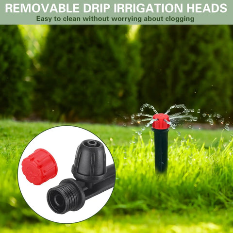 80 Pack Drip Irrigation Emitters With Adjustable 360 Degree Water Flow For One Quarter Inch Tubing Sprayer on lawn