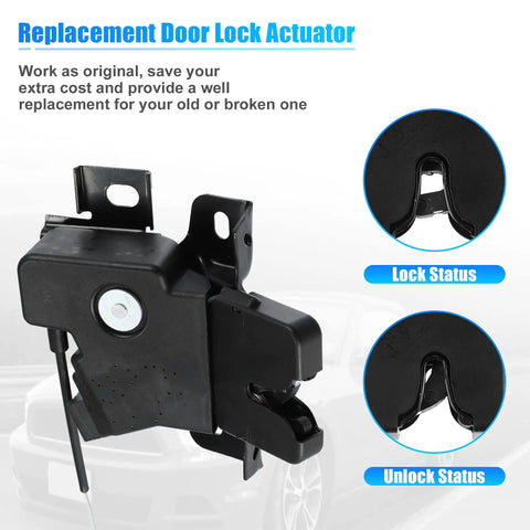 Mustang Trunk Latch Actuator DR3Z-5443200-A for Ford 2010-2014 tailgate lock mechanism with release cable in lock and unlock views