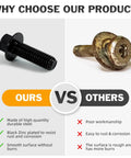 Comparison of black zinc-plated bolt vs old rusted bolt for 12 Piece 5.3 and 6.0 LS Exhaust Manifold Bolts Set 551696 GM LS1 LS2 LS3 LSX LT