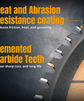 Close-up of 14 Inch Cold Saw Blade For Metal Cutting With 66 Teeth TCG Cemented Carbide, focusing on heat resistant coating