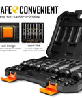 1/2 Inch Drive SAE Impact Socket Set 3/8 to 1-1/2 Inch 6-Point Deep Sockets With Portable Case Rugged CR-V Steel 24-Piece Kit